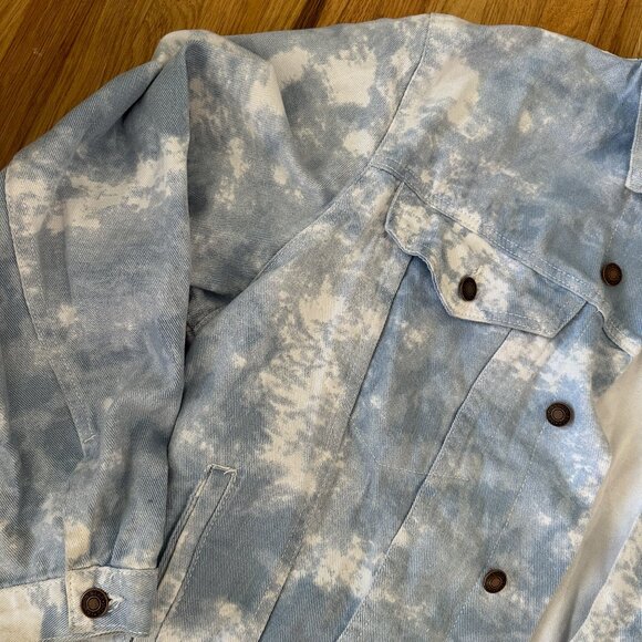 Princess Polly Blue Tie Dye Denim Jacket - Picture 5 of 6